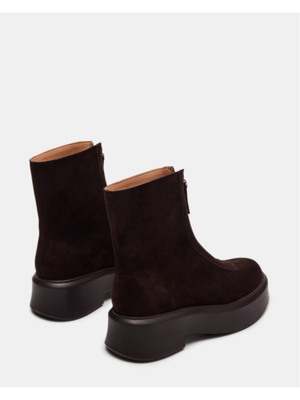 Steve Madden Women's Jones Ankle Boots Brown Suede, Lug Zip Moto Size 6.5 - Picture 6 of 14